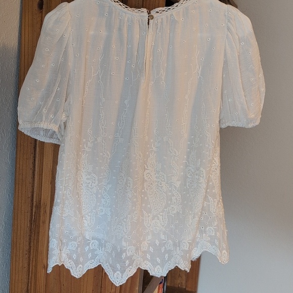 Joie Elegant White Embroidered Women's Top - Picture 5 of 7